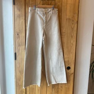 ZARA Women's Size 6 The Marine Wide Straight Jeans  Pants Raw Hem High-Rise